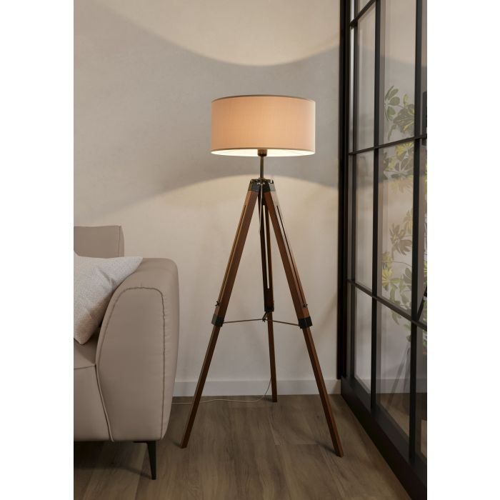Eglo Lantada Vintage Φωτιστικό Δαπέδου Υ150xΜ70εκ. με Ντουί για Λαμπτήρα E27 σε Καφέ Χρώμα 94326